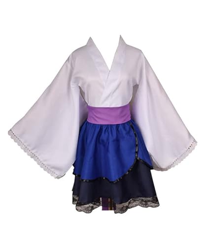Unisex Anime Uchiha Sasuke Kleid Kimono Suit Cosplay Costume Blau XS (Chest 84-86cm) von Syqiya