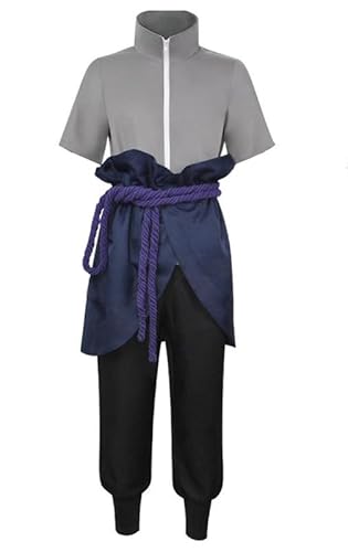 Unisex Anime Uchiha Sasuke Outfit Cosplay Costume Herren Lila M (Chest 99-104cm) von Syqiya