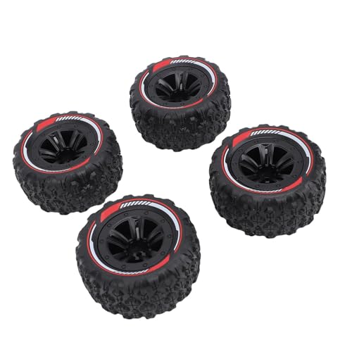 4pcs 12mm Hex RC -Radlaufreifen, RC -Auto -Crawler - Reifen, 3,26x1,67 Zoll Schlammgelände -Reifenzubehör für 1/14 1/16 RC -Crawler -LKW (Schwarz) von Syrisora