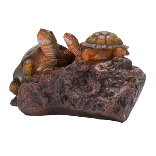 Doppelschildkröte -Figur Ornament, Harzstatue für Home Office Garden Decor, Langlebigkeit Weisheit Glück mit Stein Doppelschildkröte -Figur Ornament, Harzstatue für Home Office Garden Decor, Langlebigkeit Weisheit Glück mit Stein von Syrisora