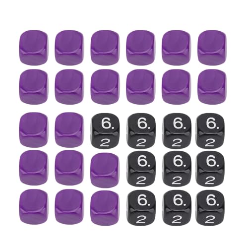 Math Bulk Game Dice Set, 30pcs Kunststoff 6 -seitig Multifunktionaler 16 -mm -Würfel Zur Unterhaltung von Syrisora