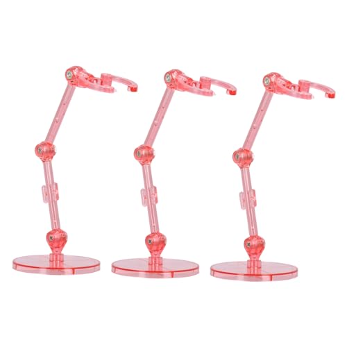 Syrisora ​​10 Stück Action-Figuren-Ständer, Durchscheinende Kunststoff-Puppenmodell-Halterung, Display-Halter-Basis für 15,2 cm Große Puppen (Rosa) von Syrisora