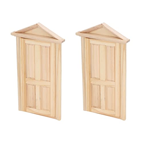 Syrisora 2 Stück Puppenhaus-Miniaturtür Im Maßstab 1:12, Möbel Im Maßstab 1:16, DIY Puppenhaus, Mini-Holztür, Holzpuppenhausmöbel, Puppenhaus-Dekorteile von Syrisora