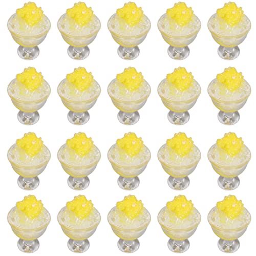 Syrisora ​​20 Stück 1:12 Puppenhaus-Smoothie, DIY, Lustige Simulierte Miniatur-Smoothie, Puppenhaus-Dekorationszubehör (Gelb) von Syrisora