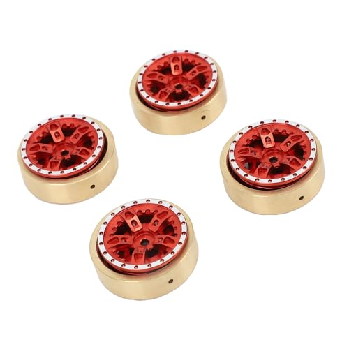 Syrisora ​​4PCS RC Radgewichtsblock Aluminiumlegierung Erweiterte Radnabe Kupfer Gegengewichtsbaugruppe für HOBBYPLUS 1/18 4WD CP18P RC Autos Rot von Syrisora