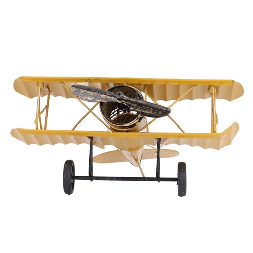Syrisora ​​Flugzeugmodell Im Retro-Stil, Vielseitige Eisenkunst-Flugzeugmodell-Desktop-Dekoration für Zuhause (Gelb) von Syrisora