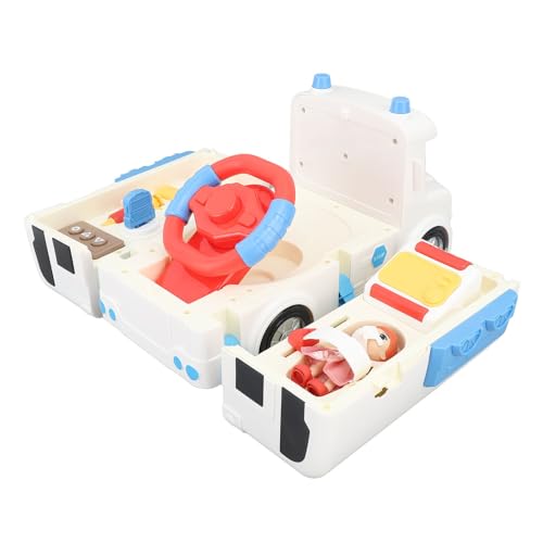 Syrisora Krankenwagen-Spielzeug, Auto-Rettungswagen-Spielzeug, Auto-simuliertes Lebensechtes Krankenwagen-Fahrzeug-Spielzeug, Interaktives Kunststoff-Notfallfahrzeug-Spielzeug für die von Syrisora