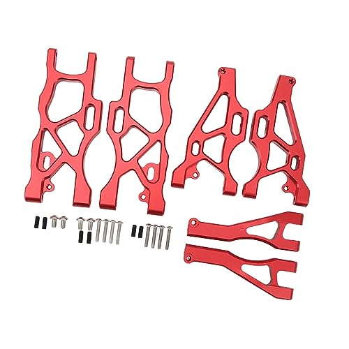 Syrisora ​​RC Vorderrad-Hinterradaufhängungsarm-Set, Aluminium, Unterer Oberer Schwingenarm-Set, RC-Upgrade-Teil für ARRMA Mojave 6S 1/7 RC-Autos (Rot) von Syrisora