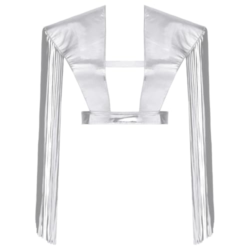 Sywiyi Damen Glänzend Schulter Rüstung Panzer Brustgürtel Shrug Oberteil mit Quasten Mottoparty Halloween Fasching Kostüm Silber S Sywiyi Damen Glänzend Schulter Rüstung Panzer Brustgürtel Shrug Oberteil mit Quasten Mottoparty Halloween Fasching Kostüm Silber S von Sywiyi