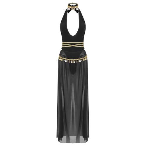 Sywiyi Damen Kleopatra Kostüm Bodysuit Maxi Chiffon Rock mit Zubehör Fasching Karenval Kostüm Schwarz S Sywiyi Damen Kleopatra Kostüm Bodysuit Maxi Chiffon Rock mit Zubehör Fasching Karenval Kostüm Schwarz S von Sywiyi