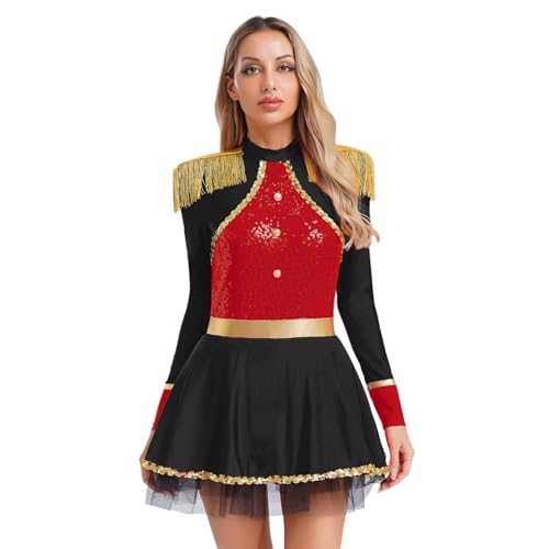 Sywiyi Damen Zirkus Dompteur Kostüm Zirkusdirektor Kleid Langarm Glitzer Partykleid Uniform Mottoparty Fasching Karneval Mottoparty Outfit Schwarz XXL Sywiyi Damen Zirkus Dompteur Kostüm Zirkusdirektor Kleid Langarm Glitzer Partykleid Uniform Mottoparty Fasching Karneval Mottoparty Outfit Schwarz XXL von Sywiyi