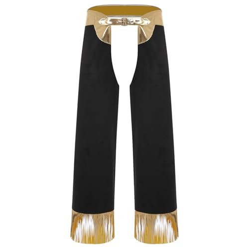 Sywiyi Herren Cowboy Kostüm Metallisch Cowboy Chaps Hose Pants mit Fransen Vintage Western Kostüm Mottoparty Fasching Verkleidung Outfit Gold M Sywiyi Herren Cowboy Kostüm Metallisch Cowboy Chaps Hose Pants mit Fransen Vintage Western Kostüm Mottoparty Fasching Verkleidung Outfit Gold M von Sywiyi
