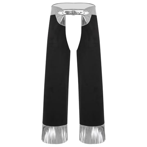 Sywiyi Herren Cowboy Kostüm Metallisch Cowboy Chaps Hose Pants mit Fransen Vintage Western Kostüm Mottoparty Fasching Verkleidung Outfit Silber S Sywiyi Herren Cowboy Kostüm Metallisch Cowboy Chaps Hose Pants mit Fransen Vintage Western Kostüm Mottoparty Fasching Verkleidung Outfit Silber S von Sywiyi