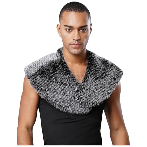 Sywiyi Herren Kunstfell Kragen Winter Schal Cape Wikinger Ritter Kostüm Zubehör Halloween Mottoparty Karneval Kostüm Sywiyi Herren Kunstfell Kragen Winter Schal Cape Wikinger Ritter Kostüm Zubehör Halloween Mottoparty Karneval Kostüm von Sywiyi