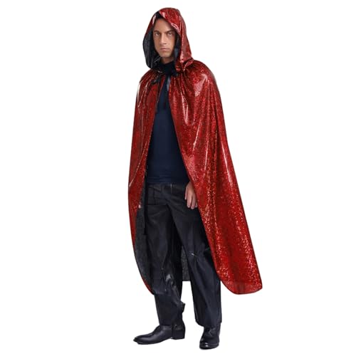Sywiyi Herren Mittelalter Umhang Cape Hooded Robe Lang Mantel Glänzend Kapuzenumhang Halloween Mottoparty Zauberer Magier Vampir Kostüm Rot M Sywiyi Herren Mittelalter Umhang Cape Hooded Robe Lang Mantel Glänzend Kapuzenumhang Halloween Mottoparty Zauberer Magier Vampir Kostüm Rot M von Sywiyi