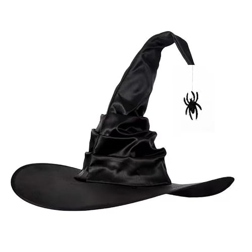 Syzplnwy Halloween Hexenhut - Gefaltete Hexenkappe mit schwarzen Quasten, Festliches Party-Ballkleid Kostümzubehör, Zaubererhut für Halloween-Feier, Motto-Partys & Dress-Up Syzplnwy Halloween Hexenhut - Gefaltete Hexenkappe mit schwarzen Quasten, Festliches Party-Ballkleid Kostümzubehör, Zaubererhut für Halloween-Feier, Motto-Partys & Dress-Up von Syzplnwy