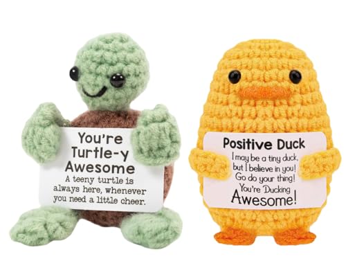 Syzplnwy Handgefertigtes Häkel-Set mit Schildkröte und Ente – erhebende emotionale Unterstützung, Geschenke für alle Gelegenheiten, niedliche Desktop-Dekoration mit inspirierender Karte Syzplnwy Handgefertigtes Häkel-Set mit Schildkröte und Ente – erhebende emotionale Unterstützung, Geschenke für alle Gelegenheiten, niedliche Desktop-Dekoration mit inspirierender Karte von Syzplnwy