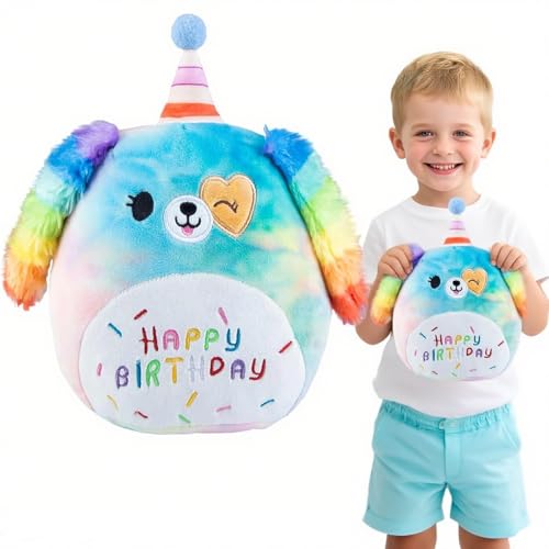 Syzplnwy Rainbow Birthday Dog Plush Pillow - Soft Stuffed Animal Gift for Kids, Cute Puppy Toy for Boys and Girls, 25cm Syzplnwy Rainbow Birthday Dog Plush Pillow - Soft Stuffed Animal Gift for Kids, Cute Puppy Toy for Boys and Girls, 25cm von Syzplnwy