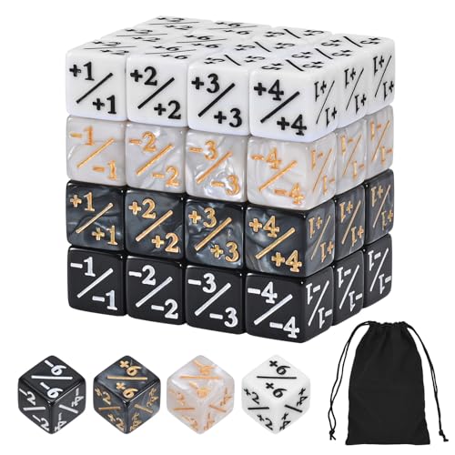 Szaboviktoria 48 Stücke 4 Farben MTG Würfel Mit Aufbewahrungsbeuteln, Magic The Gathering Zubehör, Würfelset, Dice Set, Gezinkte Würfel, Compatible with MTG, CCG, Card Game Accessories von Szaboviktoria
