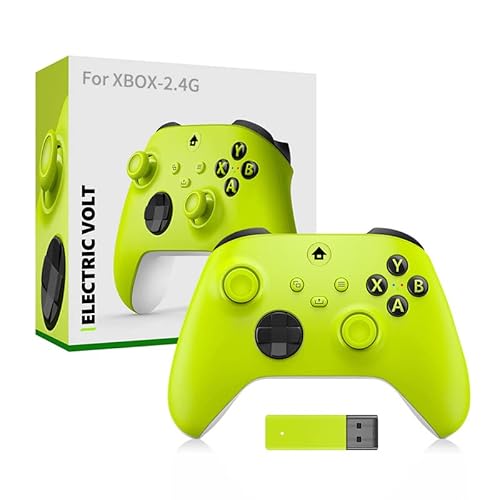 Szaerfa Kabelloser Game Controller für Xbox Serise X/S,Gamepad mit 2.4G Wireless Receiver,Kabellose Fernbedienung/Wippengriff für PC Gamepad Zubehör (Gelb) von Szaerfa