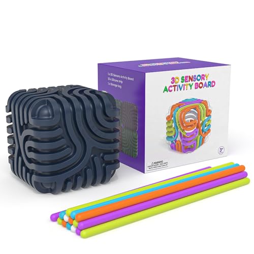 6-Seitiges 3D Sensorik Activity Würfel mit Peel & Push Texturen, Silicone Fidget Toys für Anti Stress Angst Autismus ADHS, Reise Sensorik Spielzeug für Kinder Erwachsene (Blau) von Szhhrxi