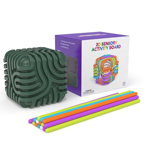 6-Seitiges 3D Sensorik Activity Würfel mit Peel & Push Texturen, Silicone Fidget Toys für Anti Stress Angst Autismus ADHS, Reise Sensorik Spielzeug für Kinder Erwachsene (Grün) von Szhhrxi