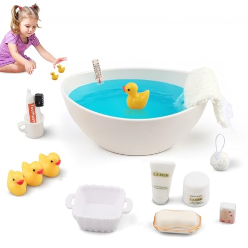 Wichtel Zubehör Weihnachten - 16 PCS Puppenhaus Zubehör Wichtel Badeset 1:12 für Miniatur Deko, Wichtel Wasch Set Badeutensilien mit Wichtel Badewanne, Wichtel Zahnbürste Zahnpasta Mini Enten Wichtel Zubehör Weihnachten - 16 PCS Puppenhaus Zubehör Wichtel Badeset 1:12 für Miniatur Deko, Wichtel Wasch Set Badeutensilien mit Wichtel Badewanne, Wichtel Zahnbürste Zahnpasta Mini Enten von Szhhrxi
