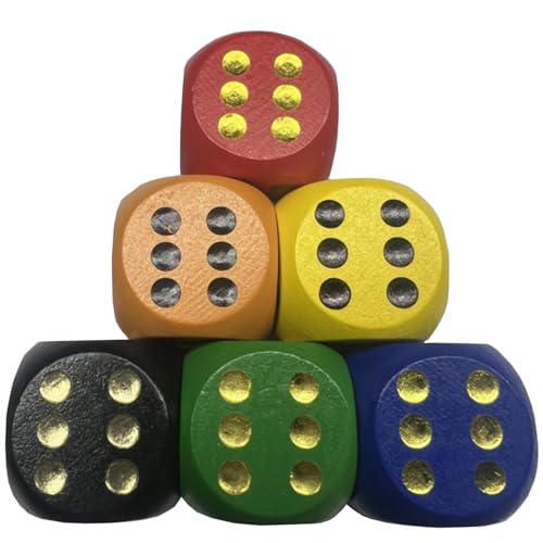 6 Stück Holzwürfel Groß Große würfel 30mm - Hölzerne Dice Große D6 Natürlich Holz Spielwürfel(Farbe 6 Stück Holzwürfel Groß Große würfel 30mm - Hölzerne Dice Große D6 Natürlich Holz Spielwürfel(Farbe von Sztqqing