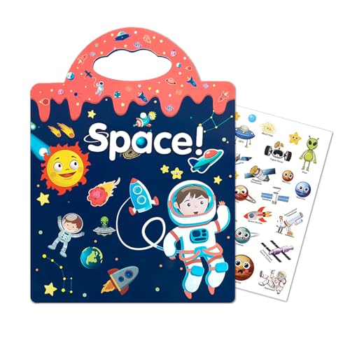 Stickerbuch ab Weltraum Sticker Spiel Wiederverwendbare Stickerbüch für Sticker Setmit Kreative Spiel Szene und Aufkleber Illustrationen Lernspielzeug für Kleinkinder Geschenk für Stickerbuch ab Weltraum Sticker Spiel Wiederverwendbare Stickerbüch für Sticker Setmit Kreative Spiel Szene und Aufkleber Illustrationen Lernspielzeug für Kleinkinder Geschenk für von Sztqqing