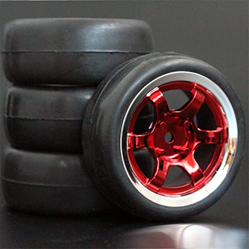 Szwaldaper 4 STÜCKE 1/10 Gummireifen RC Rennwagenreifen Auf Straßenfelge, for HSP, for HPI, RC Autoteil Durchmesser 65mm Reifen 94123-94122 RC-Autoreifen(1003-6018) von Szwaldaper