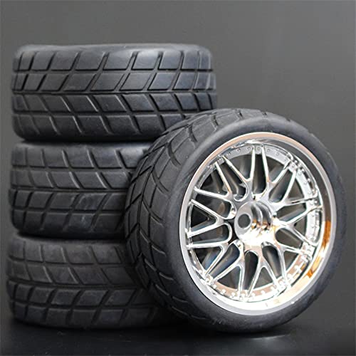 Szwaldaper 4 STÜCKE 1/10 Gummireifen RC Rennwagenreifen Auf Straßenfelge, for HSP, for HPI, RC Autoteil Durchmesser 65mm Reifen 94123-94122 RC-Autoreifen(1008-6083) von Szwaldaper