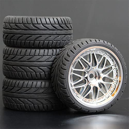 Szwaldaper 4 STÜCKE 1/10 Gummireifen RC Rennwagenreifen Auf Straßenfelge, for HSP, for HPI, RC Autoteil Durchmesser 65mm Reifen 94123-94122 RC-Autoreifen(1008-8002) von Szwaldaper
