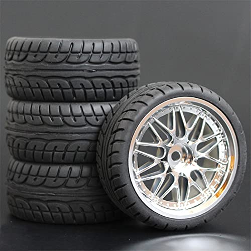 Szwaldaper 4 STÜCKE 1/10 Gummireifen RC Rennwagenreifen Auf Straßenfelge, for HSP, for HPI, RC Autoteil Durchmesser 65mm Reifen 94123-94122 RC-Autoreifen(1008-8003) von Szwaldaper