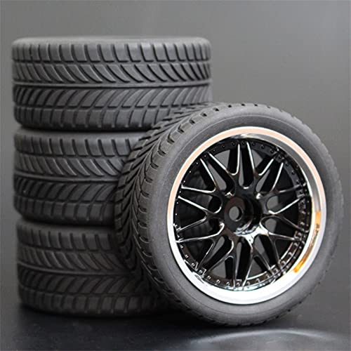 Szwaldaper 4 STÜCKE 1/10 Gummireifen RC Rennwagenreifen Auf Straßenfelge, for HSP, for HPI, RC Autoteil Durchmesser 65mm Reifen 94123-94122 RC-Autoreifen(1010-6085) von Szwaldaper