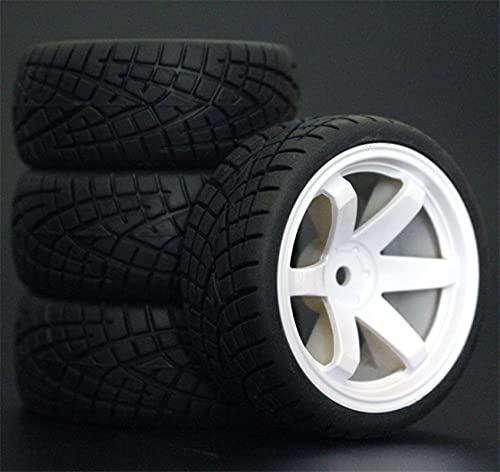 Szwaldaper 4 STÜCKE 1/10 Gummireifen RC Rennwagenreifen Auf Straßenfelge, for HSP, for HPI, RC Autoteil Durchmesser 65mm Reifen 94123-94122 RC-Autoreifen(702-8001) von Szwaldaper