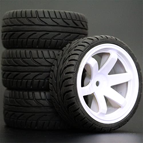 Szwaldaper 4 STÜCKE 1/10 Gummireifen RC Rennwagenreifen Auf Straßenfelge, for HSP, for HPI, RC Autoteil Durchmesser 65mm Reifen 94123-94122 RC-Autoreifen(702-8002) von Szwaldaper