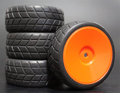 Szwaldaper 4 STÜCKE 1/10 Gummireifen RC Rennwagenreifen Auf Straßenfelge, for HSP, for HPI, RC Autoteil Durchmesser 65mm Reifen 94123-94122 RC-Autoreifen(901R-6083) von Szwaldaper