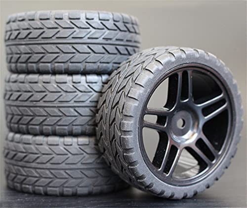 Szwaldaper 4 STÜCKE 1/10 Gummireifen RC Rennwagenreifen Auf Straßenfelge, for HSP, for HPI, RC Autoteil Durchmesser 65mm Reifen 94123-94122 RC-Autoreifen(905B-6017) von Szwaldaper