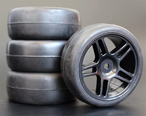 Szwaldaper 4 STÜCKE 1/10 Gummireifen RC Rennwagenreifen Auf Straßenfelge, for HSP, for HPI, RC Autoteil Durchmesser 65mm Reifen 94123-94122 RC-Autoreifen(905B-6018) von Szwaldaper