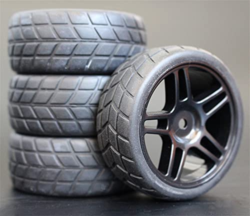 Szwaldaper 4 STÜCKE 1/10 Gummireifen RC Rennwagenreifen Auf Straßenfelge, for HSP, for HPI, RC Autoteil Durchmesser 65mm Reifen 94123-94122 RC-Autoreifen(905B-6083) von Szwaldaper