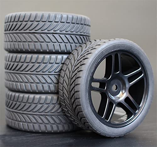 Szwaldaper 4 STÜCKE 1/10 Gummireifen RC Rennwagenreifen Auf Straßenfelge, for HSP, for HPI, RC Autoteil Durchmesser 65mm Reifen 94123-94122 RC-Autoreifen(905B-6085) von Szwaldaper