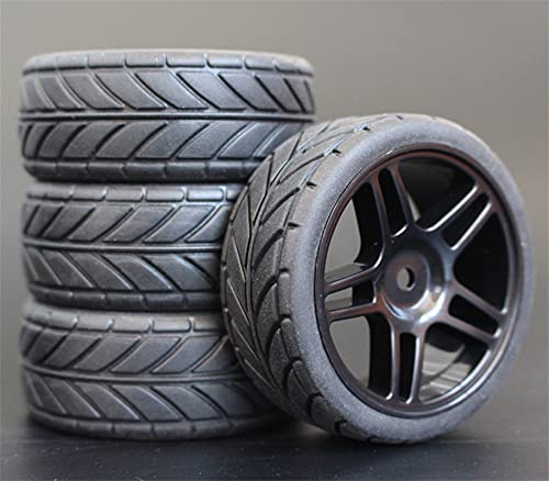 Szwaldaper 4 STÜCKE 1/10 Gummireifen RC Rennwagenreifen Auf Straßenfelge, for HSP, for HPI, RC Autoteil Durchmesser 65mm Reifen 94123-94122 RC-Autoreifen(905B-6086) von Szwaldaper