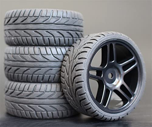 Szwaldaper 4 STÜCKE 1/10 Gummireifen RC Rennwagenreifen Auf Straßenfelge, for HSP, for HPI, RC Autoteil Durchmesser 65mm Reifen 94123-94122 RC-Autoreifen(905B-8002) von Szwaldaper