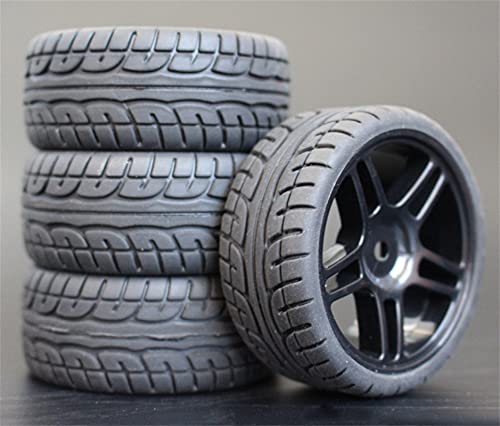 Szwaldaper 4 STÜCKE 1/10 Gummireifen RC Rennwagenreifen Auf Straßenfelge, for HSP, for HPI, RC Autoteil Durchmesser 65mm Reifen 94123-94122 RC-Autoreifen(905B-8003) von Szwaldaper
