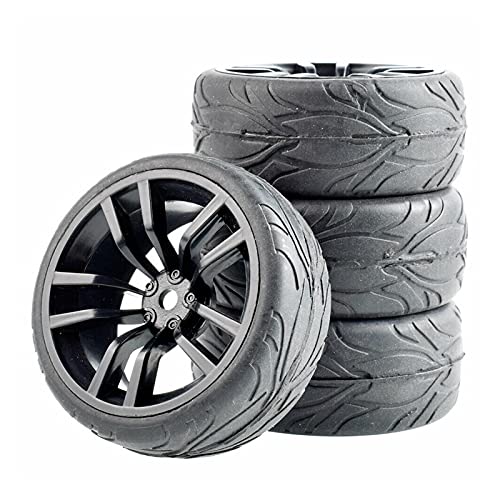 Szwaldaper 4 STÜCKE Flamme Reifen Rad, for HSP, for HPI Racing, 1/10 1:10 On-Road Auto RC Rim02-6084 RC-Autoreifen(Rim02H-6084) von Szwaldaper