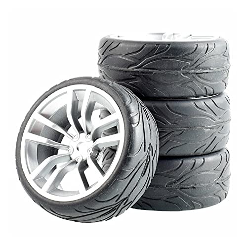 Szwaldaper 4 STÜCKE Flamme Reifen Rad, for HSP, for HPI Racing, 1/10 1:10 On-Road Auto RC Rim02-6084 RC-Autoreifen(Rim02S-6084) von Szwaldaper