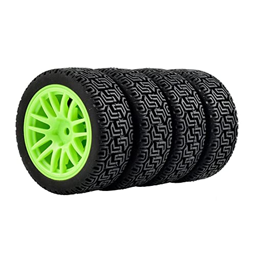 Szwaldaper 4 STÜCKE Grip Reifen Und Rad, for HSP, for HPI, for Tamiya, 1/10 1:10 Tourenwagen RC 9062-8014 RC-Autoreifen(9062G-8014) von Szwaldaper