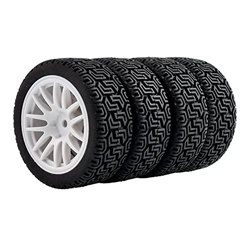 Szwaldaper 4 STÜCKE Grip Reifen Und Rad, for HSP, for HPI, for Tamiya, 1/10 1:10 Tourenwagen RC 9062-8014 RC-Autoreifen(9062W-8014) von Szwaldaper