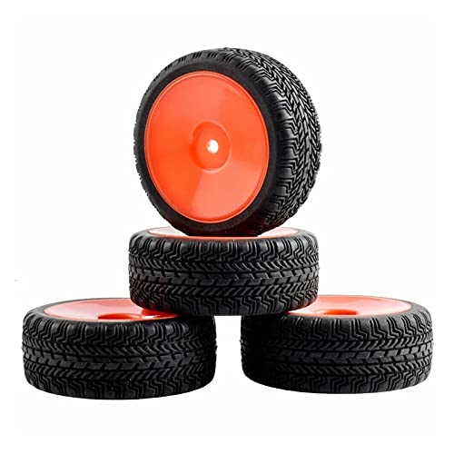 Szwaldaper 4 STÜCKE Rad Reifen Einsatz Schwamm, for HSP, 1/10 1:10 On-Road Car RC 9071-8006 RC-Autoreifen(Red Wheel) von Szwaldaper