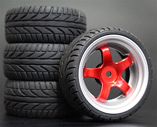 Szwaldaper 4 stücke 1/10 RC Weichgummi Touring Reifen Felge RC-Autoreifen(9050-8002) von Szwaldaper